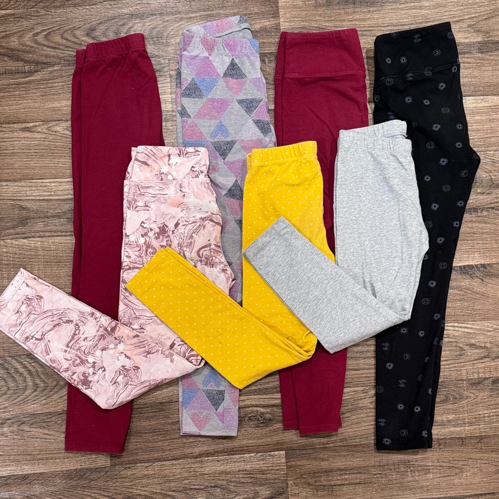 SO + Jumping Beans Kids Leggings Set - Maroon, Pink, Yellow, Gray, Black